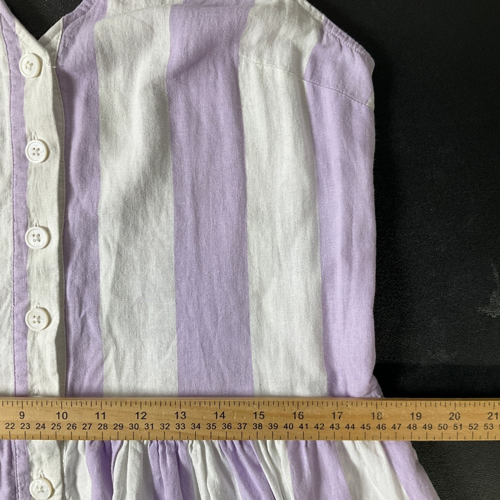 Urban Outfitters Midi Dress Womens M Purple Linen Blend Striped Button Front - Picture 6 of 10